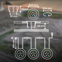 Bodeneinbauleuchten Briloner Connect to Shine LED 3er Set Erweiterungsset IP67 Silber 12V 1 Watt