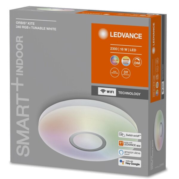 LEDVANCE SMART+ Deckenleuchte Orbis Kite 340 mm – WLAN, RGB & Weißlicht, dimmbar