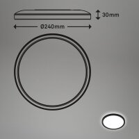 Briloner Move LED Deckenleuchte Schwarz Ø24cm IP44 Sensor Backlight 16W 1900lm Neutralweiß