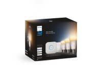 Leuchtmittel Philips Hue Starter-Set „Weißton“ – 3× E27-Lampen 1100lm + Hue Bridge + Dimmschalter