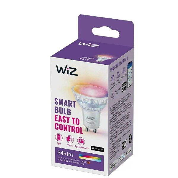 Philips Leuchtmittel WiZ GU10 4,7 Watt LED warm to cool RGB 345 Lm