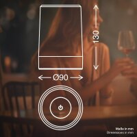 Akku-Tischleuchte Akku-Leuchte, Chrom-matt, 2,8 Watt, 280lm, Touchdimmer, IP44 – Briloner
