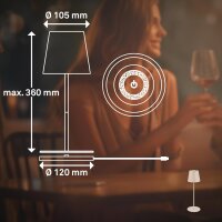 Akku-Leuchte Briloner 3,5 Watt LED Tischleuchte RGBW Beige Touchdimmer IP44 mit Ladestation Tischlampe