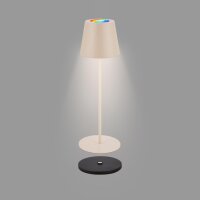Akku-Tischlampe Akku-Leuchte, Beige, 3,5 Watt, 300lm, Touchdimmer, IP44, Ø 12 cm – Briloner