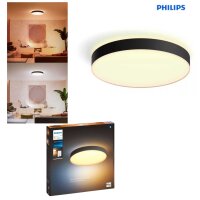 Smarte Deckenleuchte Enrave XL, Schwarz, 48 Watt, 6100lm, 2200 – 6500K, dimmbar – Philips Hue