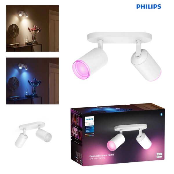 Strahler Philips HUE Fugato 2er Spot smart 4,2 Watt LED Deckenlampe RGB