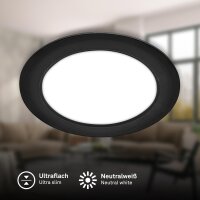 Einbauleuchte Briloner 12 Watt LED Panel Schwarz 1200...