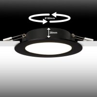 Einbauleuchte Briloner 12 Watt LED Panel Schwarz 1200 Lumen Einbaulampe Neutralweiß