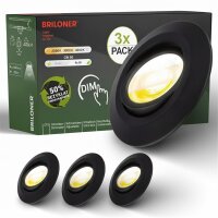 Briloner LED Einbaustrahler schwarz Set 3-fach –...