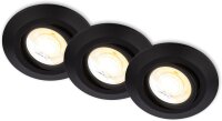 Briloner LED Einbaustrahler schwarz Set 3-fach – Ø 90 mm – 4,9 W – dimmbar – Farbtemperaturwechsel