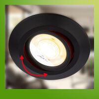 Briloner LED Einbaustrahler schwarz Set 3-fach – Ø 90 mm – 4,9 W – dimmbar – Farbtemperaturwechsel