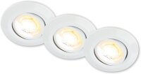 Briloner LED-Einbaustrahler Set 3-fach – 4,9 W pro Spot – Dimmbar, Farbtemperatur wählbar – Ø 90 mm