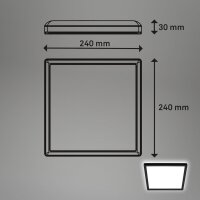 Deckenleuchte Briloner 16 Watt LED Schwarz Deckenlampe 24 x 24 cm Backlight