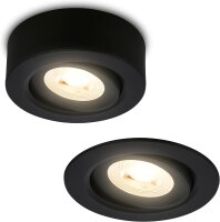 LED Einbauleuchte Einbau- & Aufbauleuchte, Schwarz, Bohrloch 7,6 cm, 5 Watt, dimmbar – Briloner
