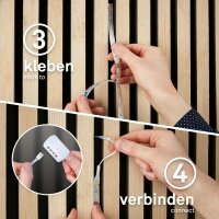 LED Stripe Starter-Set Briloner für Wandpanele Warmweiß LED Band Verteiler 260 cm