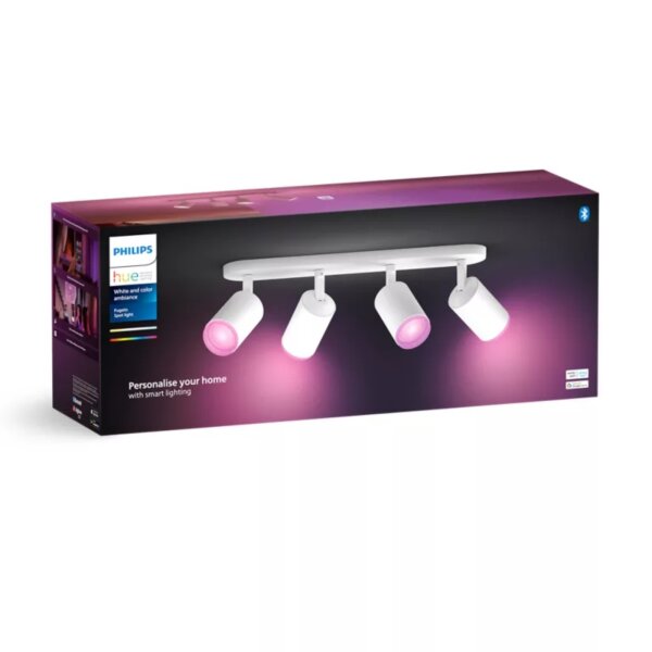 4-flammiger Deckenspot Fugato, Weiß, 4x4,2W, 1600lm, 2000 – 6500K, dimmbar – Philips Hue