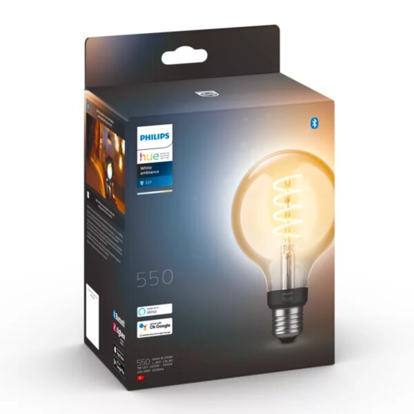 Philips Hue White Ambiance Filament E27 G93 550lm - Vintage LED-Lampe dimmbar