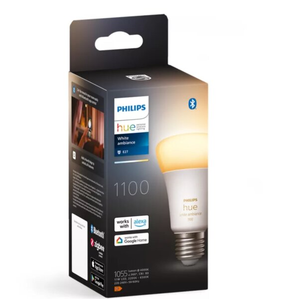 Leuchtmittel Philips Hue White Ambiance A60 E27 Smart-Birne – 11W 2200–6500K