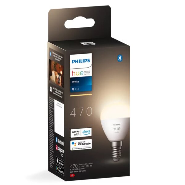 Leuchtmittel Philips Hue White Lustre P45 E14 Smart-Birne – 5,7W 470lm