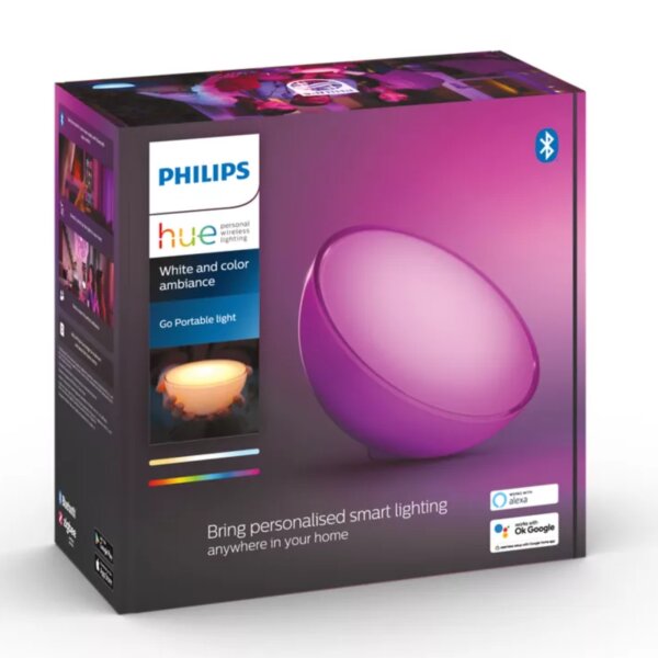 B-Kartonage! Philips Hue Go – tragbare Smart-Tischlampe, White & Color Ambiance