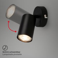 Strahler Briloner GU10 Fassung Schwarz  Wandleuchte Spot Wandlampe