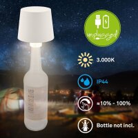 Akku-Tischleuchte, Weiß (Matt), 1,8 Watt, dimmbar, Touchdimmer, IP44, 20 – 25 cm – Briloner