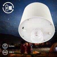 Briloner LED Akku-Tischleuchte Weiß Dimmbar IP44 Warmweiß Touch (7709-016)