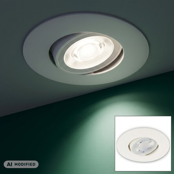 Einbauleuchte Briloner 4,9 Watt LED IP23 480 Lumen Einbauspot Weiß schwenkbar Deckenlampe
