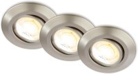 Einbauleuchten Briloner 3 x 4,9 Watt LED Nickelmatt...