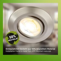 Einbauleuchten Briloner 3 x 4,9 Watt LED Nickelmatt Lichtfarbe wählbar Einbauspots 430 Lumen