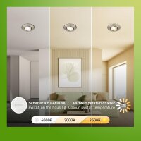 Einbauleuchten Briloner 3 x 4,9 Watt LED Nickelmatt Lichtfarbe wählbar Einbauspots 430 Lumen