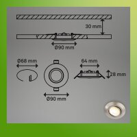 Einbauleuchten Briloner 3 x 4,9 Watt LED Nickelmatt Lichtfarbe wählbar Einbauspots 430 Lumen
