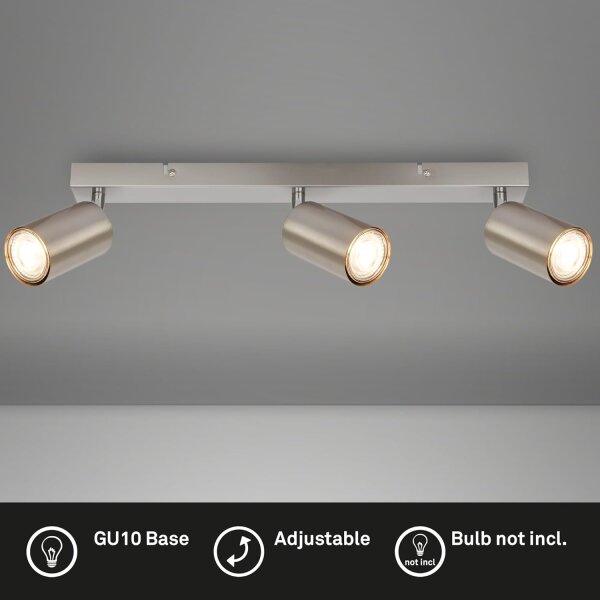 Strahler Briloner 3er Spot Silber Deckenleuchte GU10 Fassung Deckenlampe