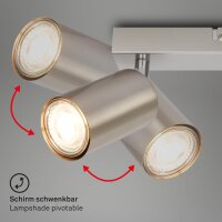 Strahler Briloner 3er Spot Silber Deckenleuchte GU10 Fassung Deckenlampe
