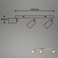 Strahler Briloner 3er Spot Silber Deckenleuchte GU10 Fassung Deckenlampe