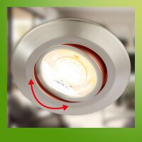 Briloner Einbaustrahler‑Set 3‑fach Ø 90 mm – 3er Set LED Einbauleuchten, 4,9 W pro Spot, dimmbar, Nickel-Matt