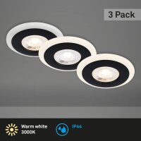 Einbauleuchte Briloner 3er Set 4,9 Watt  LED Schwarz IP44...