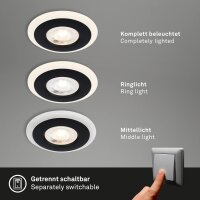 Einbauleuchte Briloner 3er Set 4,9 Watt  LED Schwarz IP44...