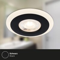 Einbauleuchte Briloner 3er Set 4,9 Watt  LED Schwarz IP44 Einbauspots 3-fach schaltbar