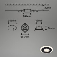 LED Einbauleuchten Einbauleuchte 3-fach, Schwarz, Bohrloch 6,8 cm, 3x4,9W, IP44 – Briloner
