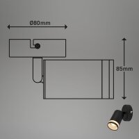 Strahler Briloner Spot Schwarz GU10 Wandleuchte Wandlampe