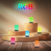 Akku-Leuchte Briloner 2,8 Watt LED Tischleuchte RGBW Anthrazit Touchdimmer IP44 Tischlampe