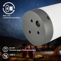 Akku-Leuchte Briloner 2,8 Watt LED Tischleuchte RGBW Anthrazit Touchdimmer IP44 Tischlampe
