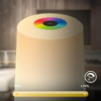 Akku-Leuchte Briloner 2,8 Watt LED Tischleuchte RGBW Anthrazit Touchdimmer IP44 Tischlampe