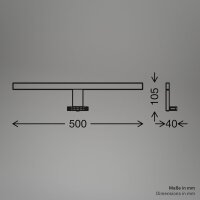 LED Spiegelleuchte Spiegellampe, Chrom, 10 Watt, IP44, 50 x 10,5 x 4 cm – Briloner
