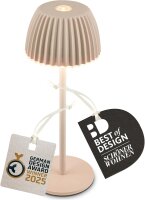 Akku-Tischleuchte Riffle Nano, Beige (Sandfarben), 1,5...