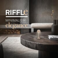 Akku-Tischleuchte Riffle Nano, Beige (Sandfarben), 1,5 Watt, dimmbar, Touchdimmer – Briloner