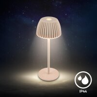 Akku-Tischleuchte Riffle Nano, Beige (Sandfarben), 1,5 Watt, dimmbar, Touchdimmer – Briloner