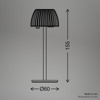Akku-Tischleuchte Riffle Nano, Beige (Sandfarben), 1,5 Watt, dimmbar, Touchdimmer – Briloner