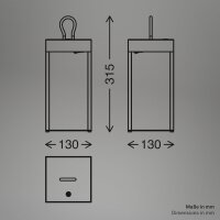 Akku-Leuchte Briloner 5 Watt LED Laterne Schwarz Touchdimmer